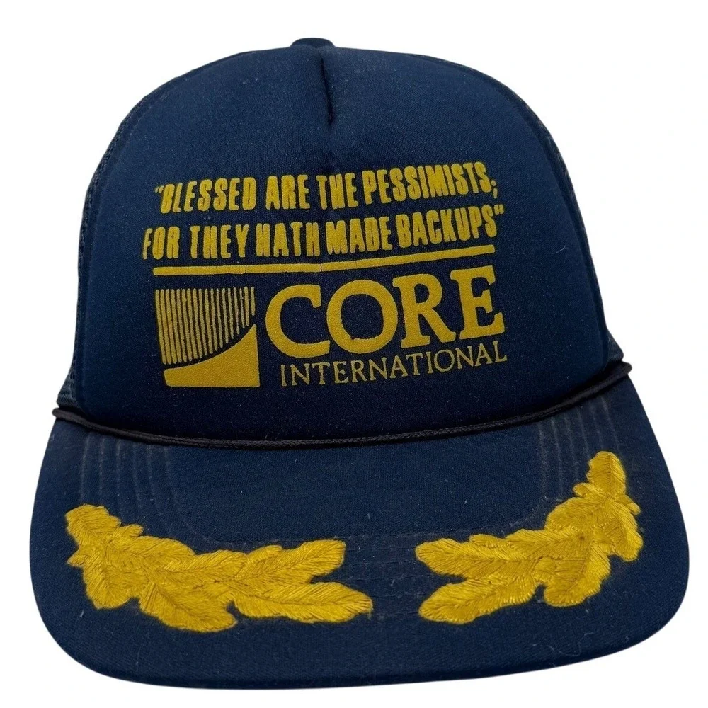 Core International Trucker Hat Blessed Are The Pessimists Backups Scrambled Eggs